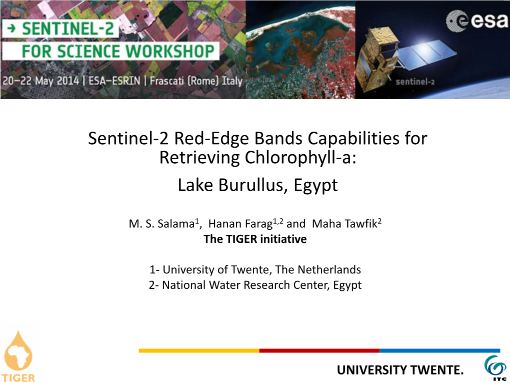 Sentinel-2 Red-Edge Bands Capabilities for Retrieving Chlorophyll-A: Lake Burullus, Egypt