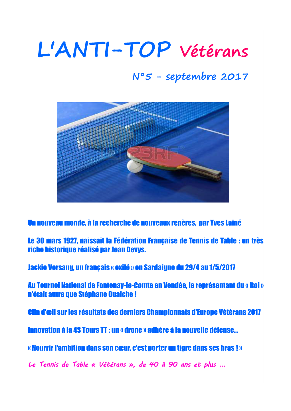 L'anti-TOP Vétérans N°5 - Septembre 2017