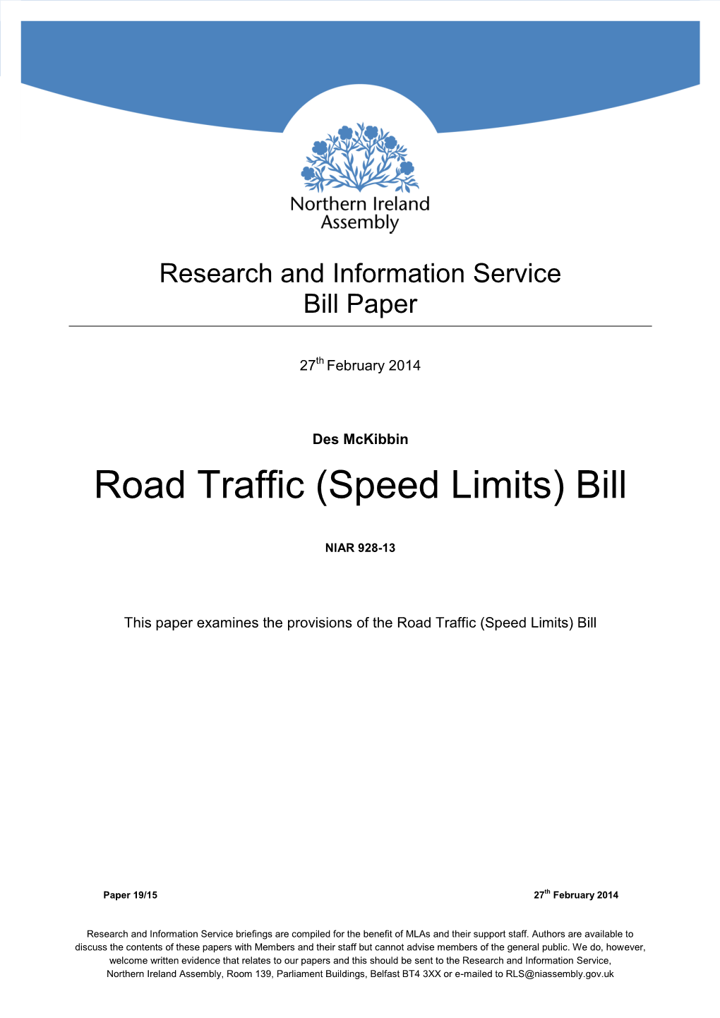 Speed Limits) Bill