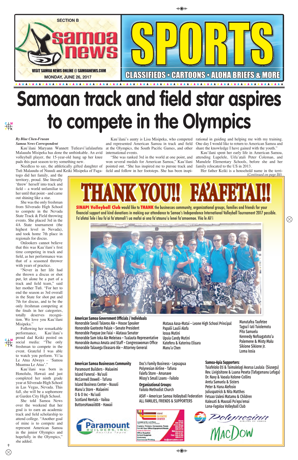 Samoan Track and Field Star Aspires to Compete in the Olympics