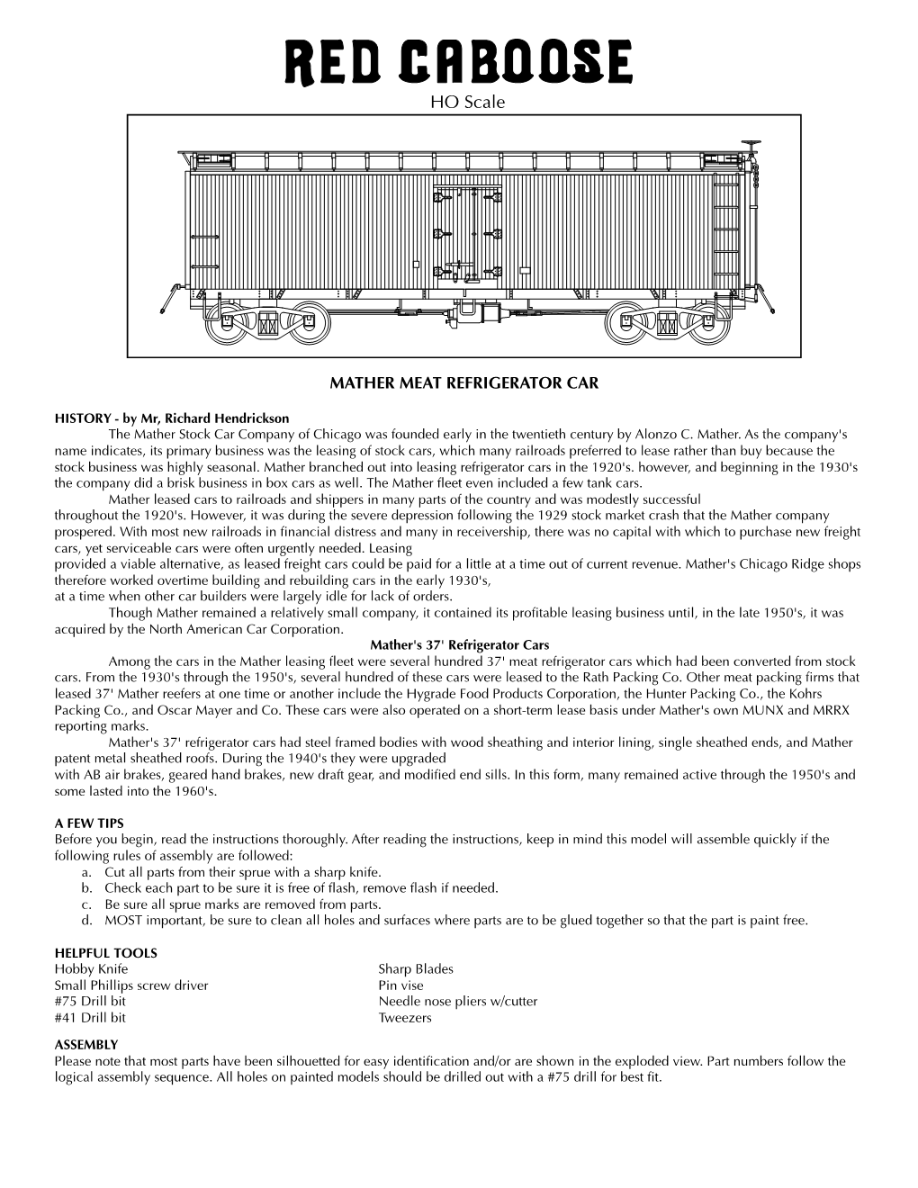 Mather Refrigerator Instructions