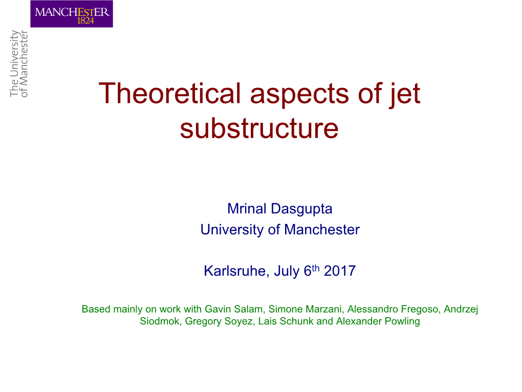 Theoretical Aspects of Jet Substructure