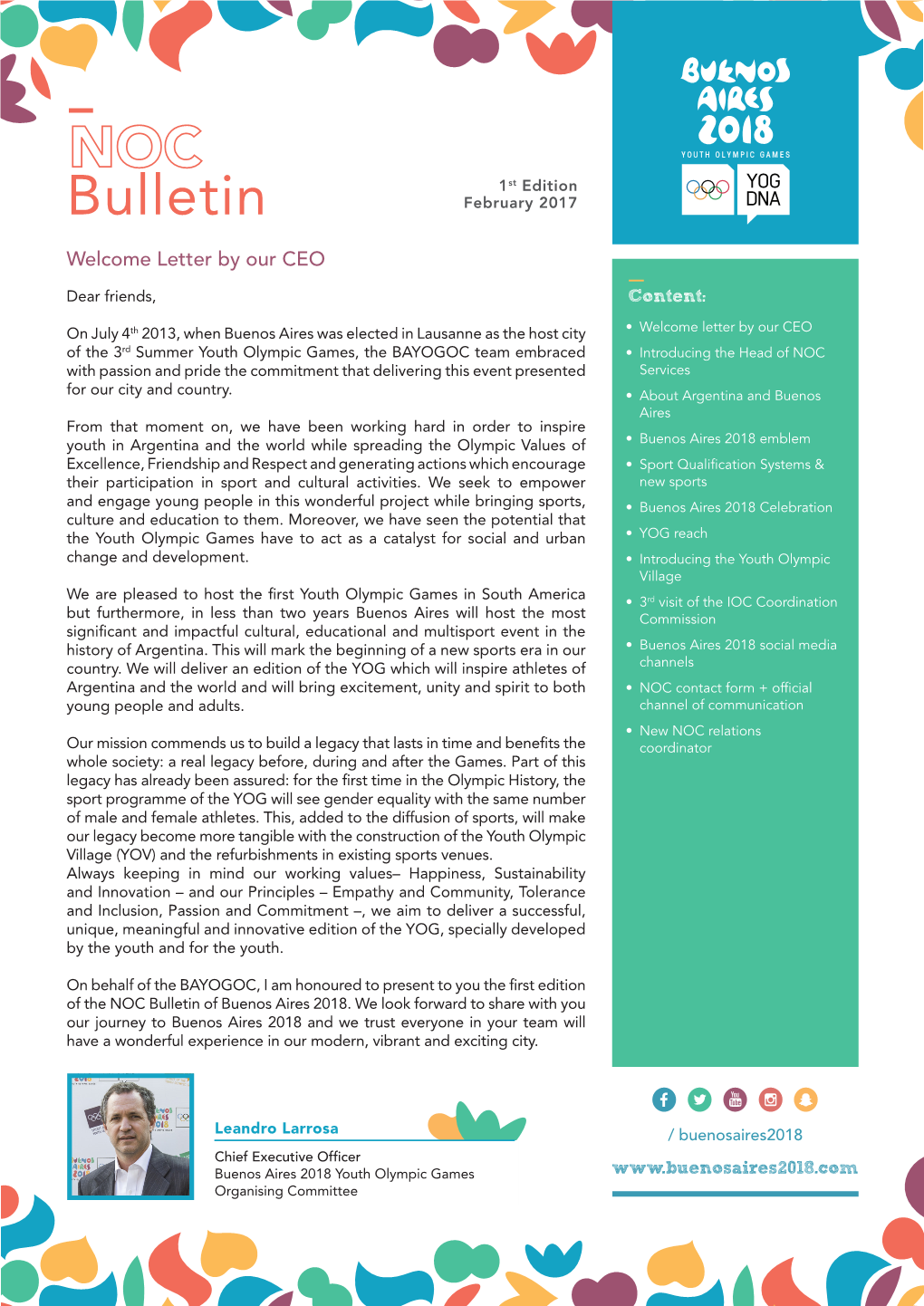 Bulletin February 2017 Welcome Letter by Our CEO