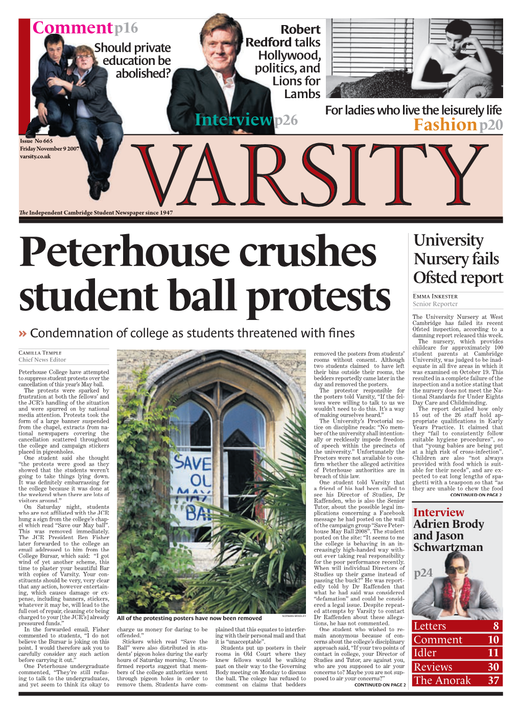 Peterhouse Crushes Student Ball Protests