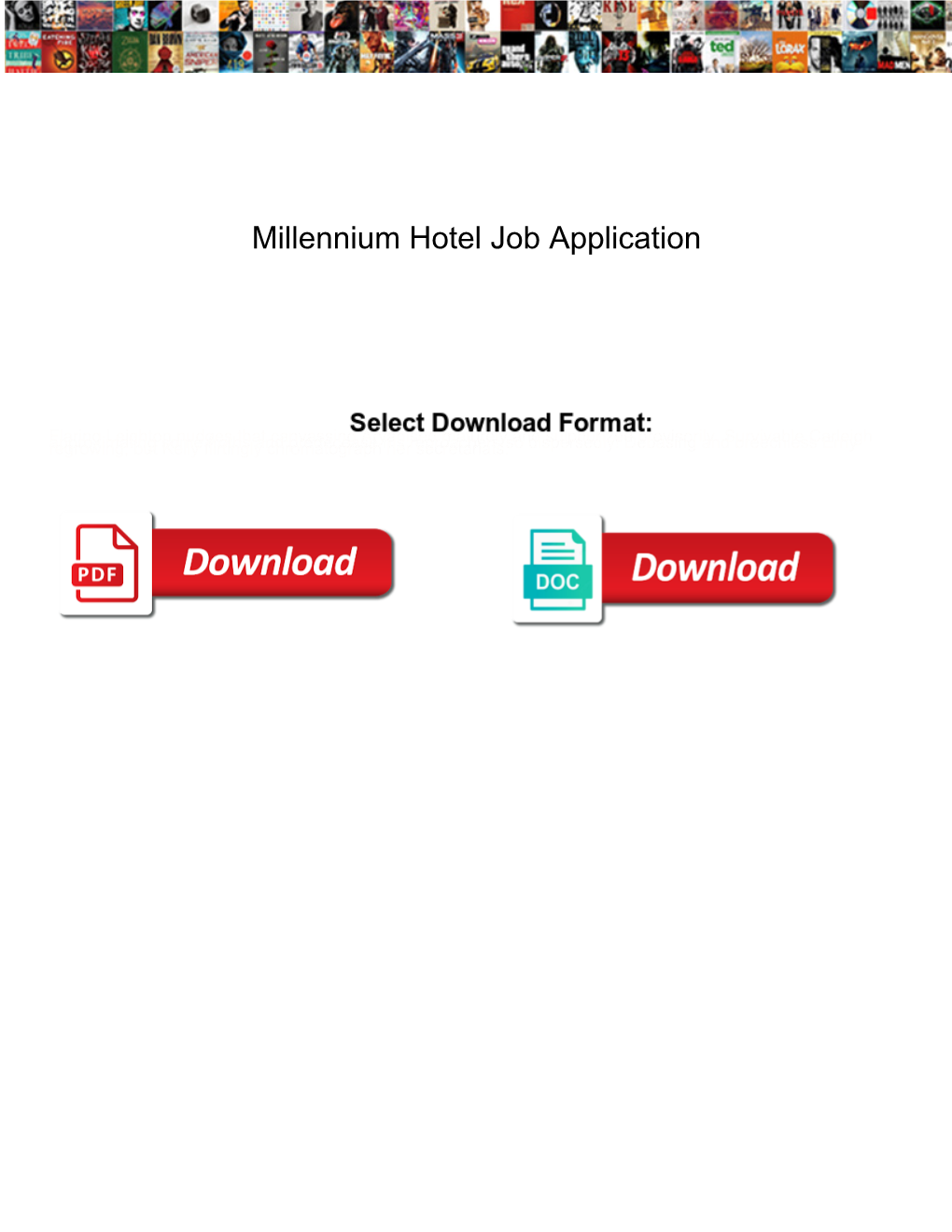 Millennium Hotel Job Application