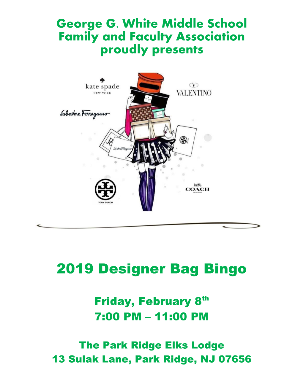 2019 Designer Bag Bingo