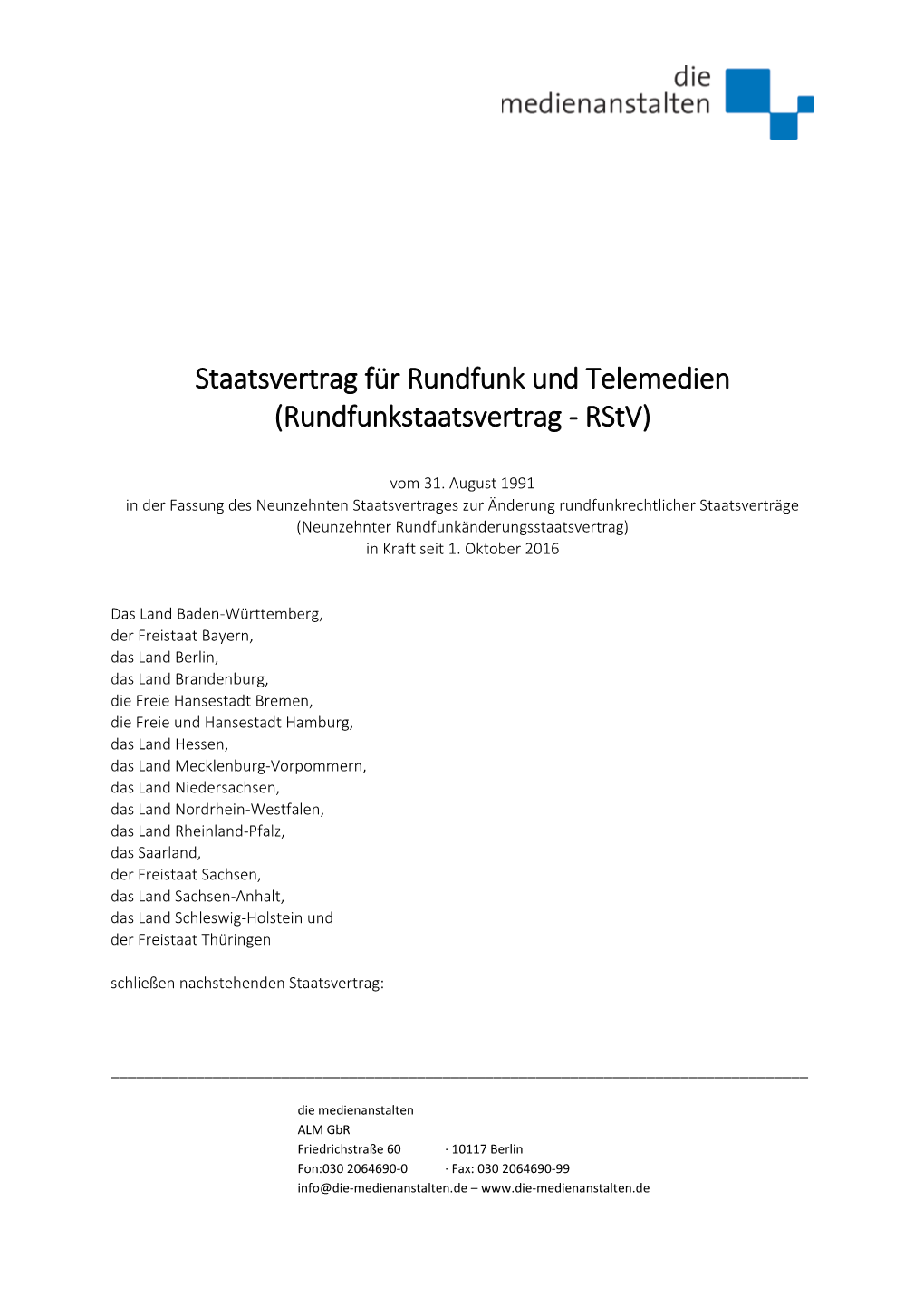 Rstv 19 Medienanstalten Nicht