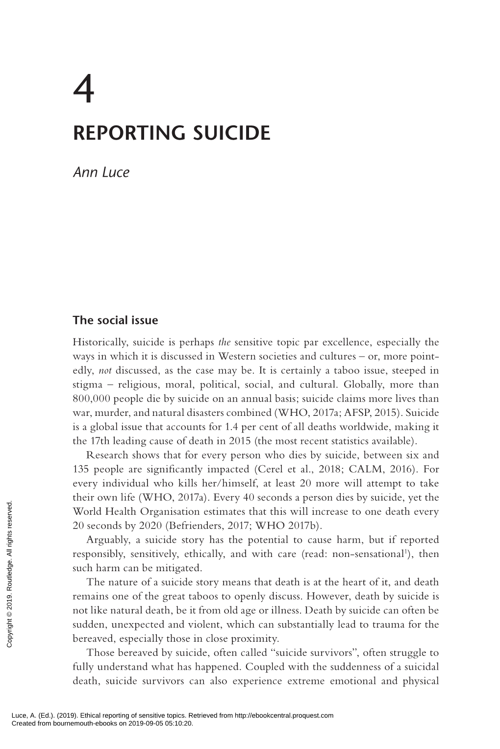 Reporting Suicide