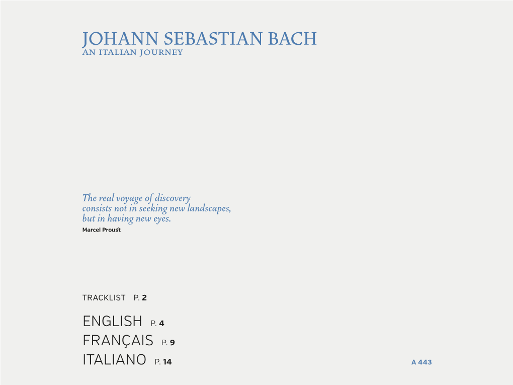 JOHANN SEBASTIAN BACH an Italian Journey