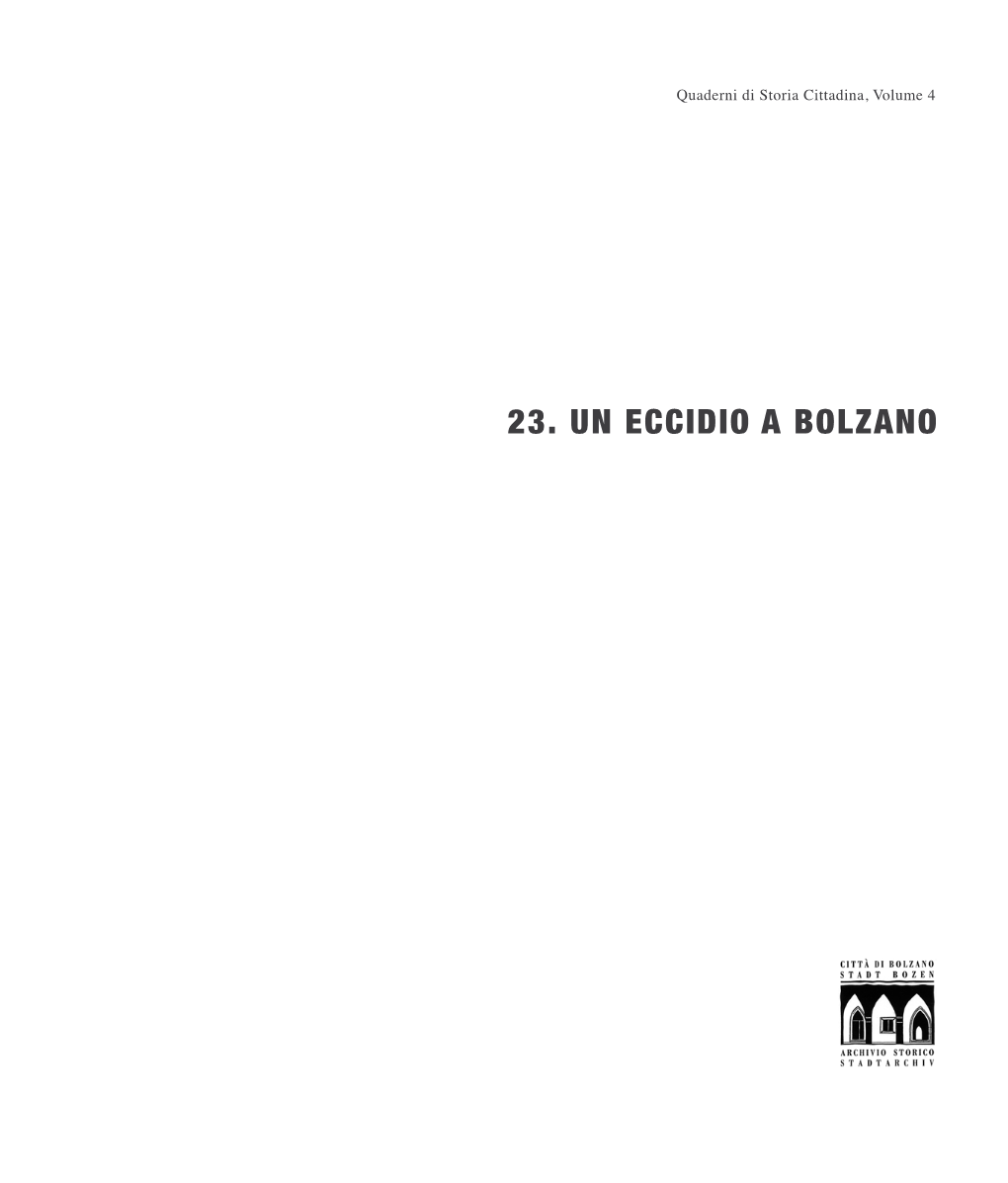 23. Un Eccidio a Bolzano 23