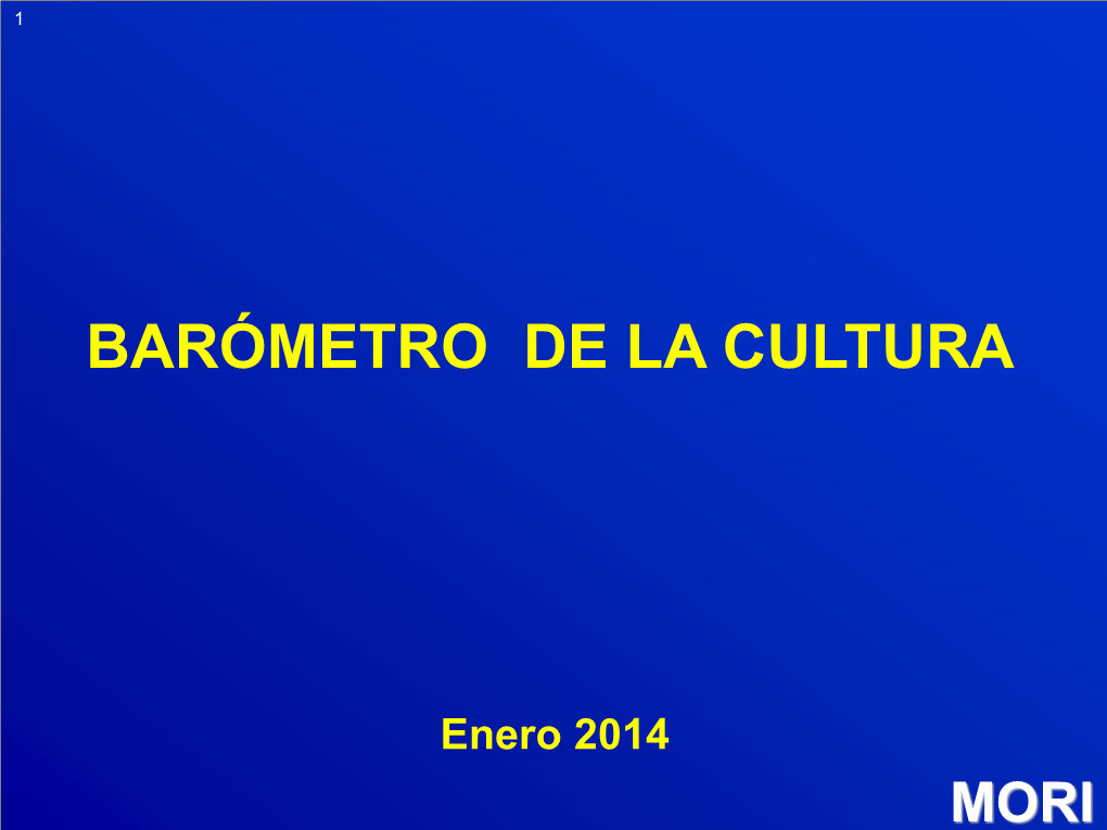 Barómetro De La Cultura