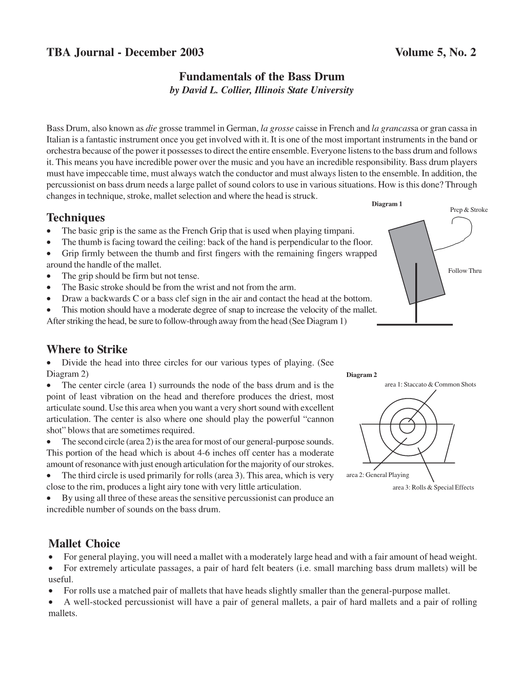 Fundamentals of the Bass Drum, David L. Collier