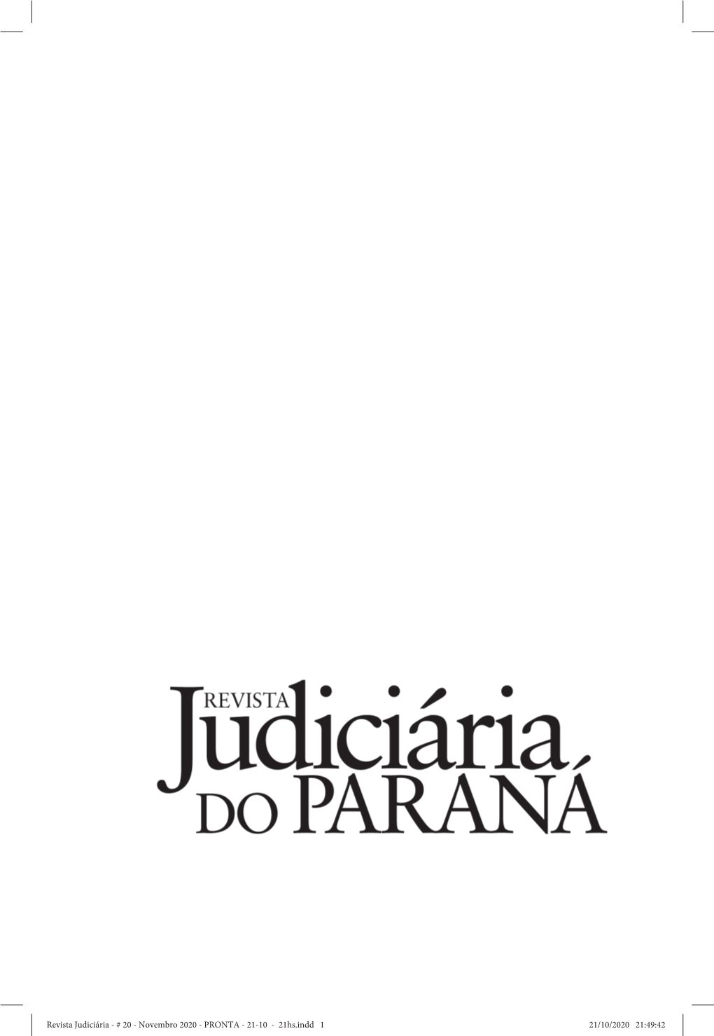 Revista Judiciária Do Paraná – Ano XV – N