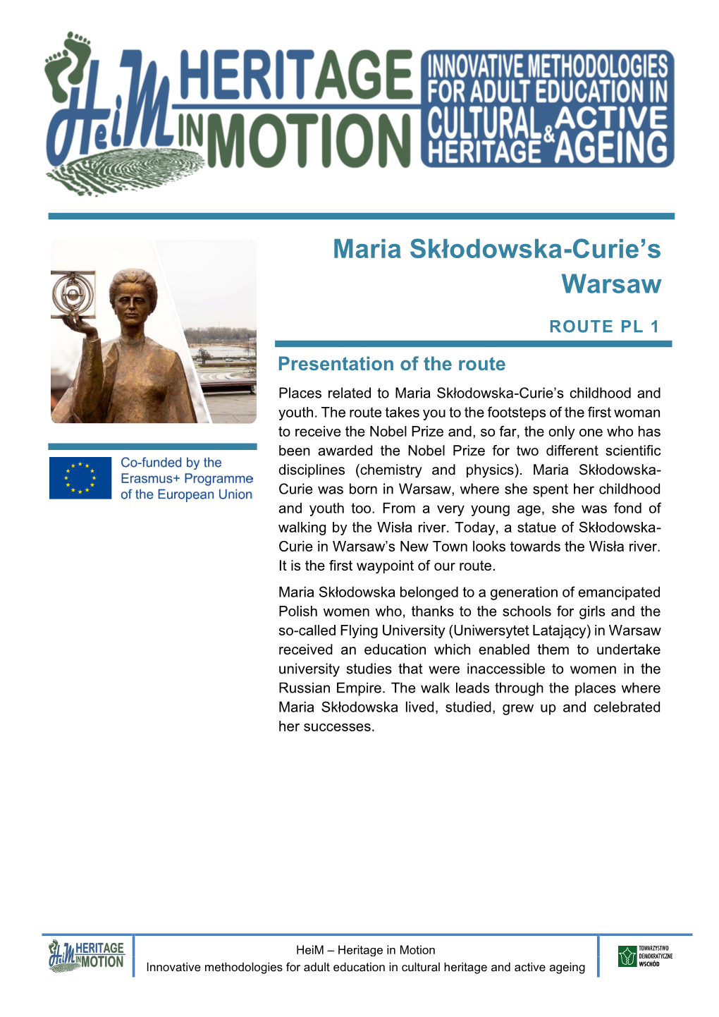 Maria Skłodowska-Curie's Warsaw