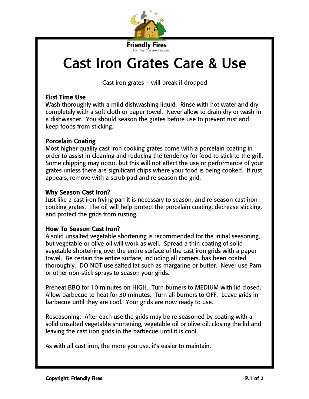 Cast Iron Grates Care &