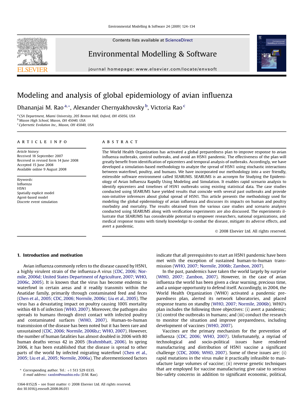 Modeling and Analysis of Global Epidemiology of Avian Influenza