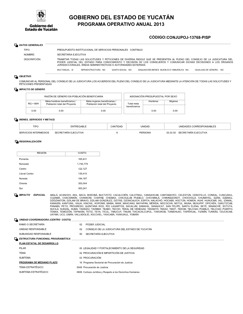 Programa Operativo Anual 2013