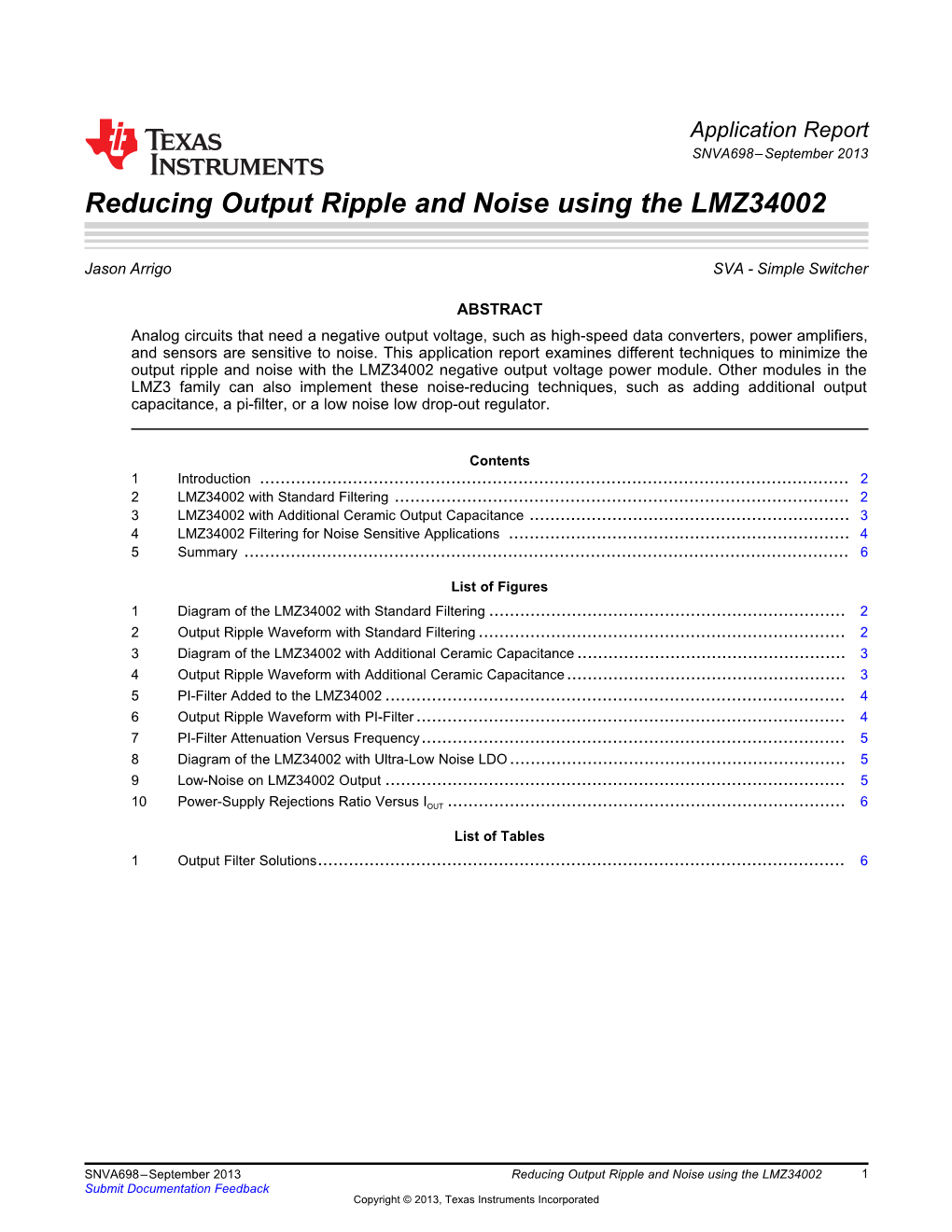 Reducing Output Ripple and Noise Using the LMZ34002