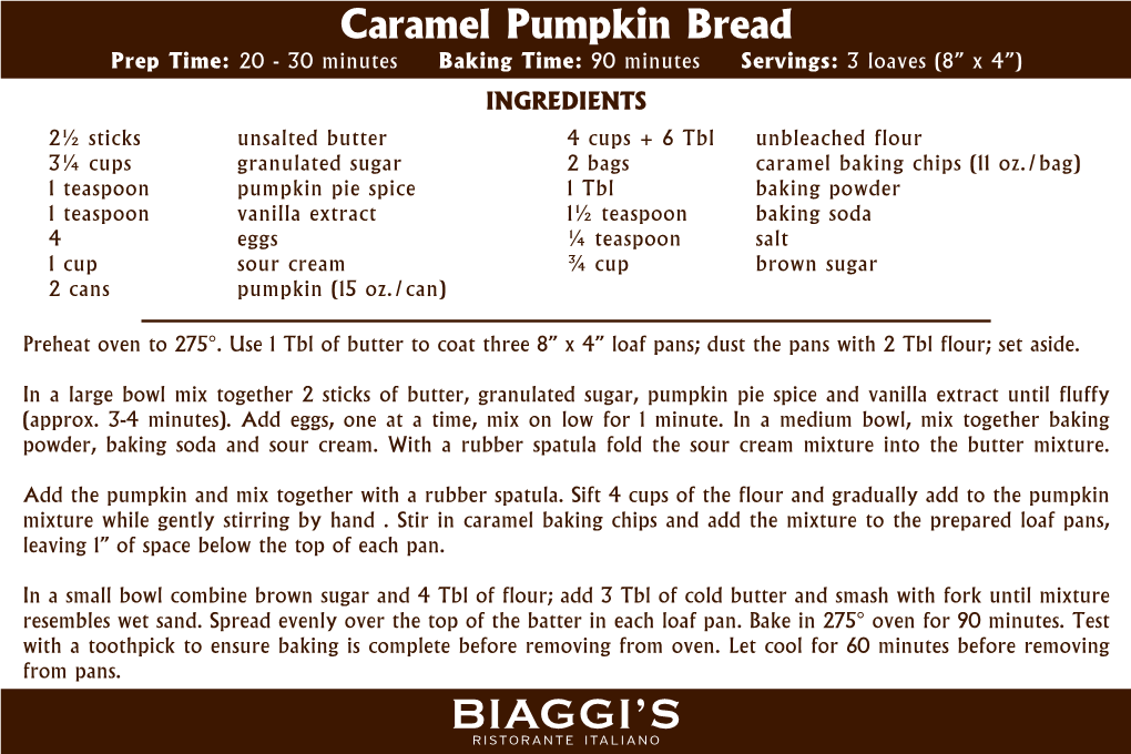 Caramel Pumpkin Bread