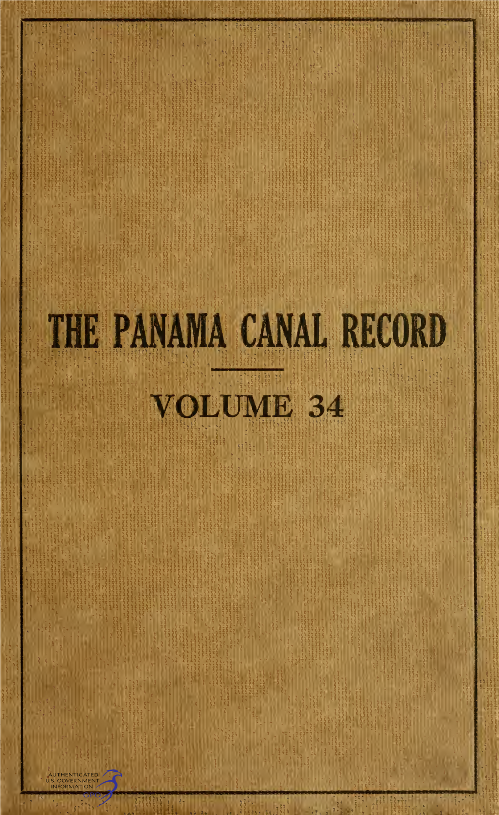 Panama Canal Record