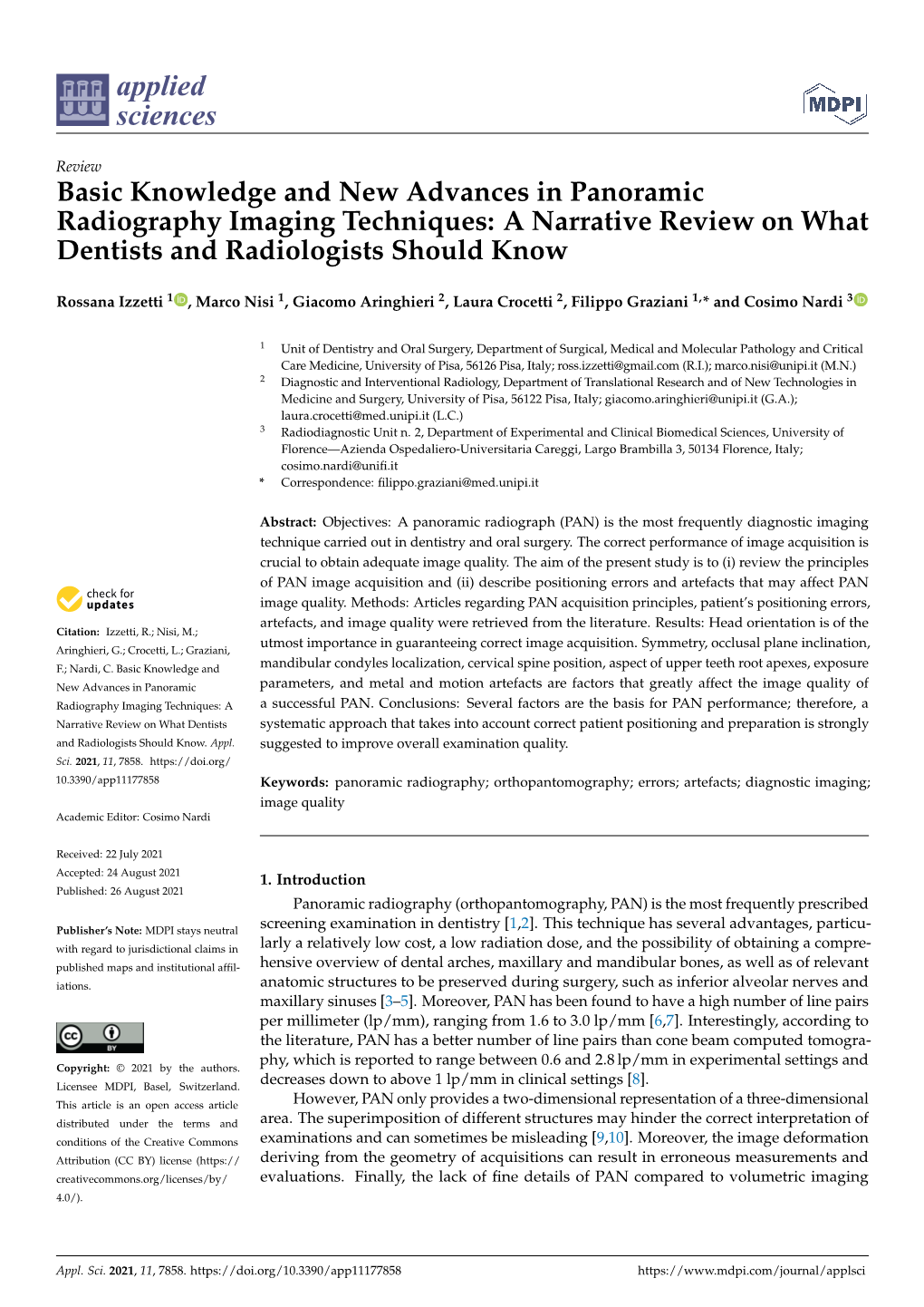 Basic Knowledge and New Advances in Panoramic Radiography Imaging Techniques: a Narrative Review on What Dentists and Radiologists Should Know