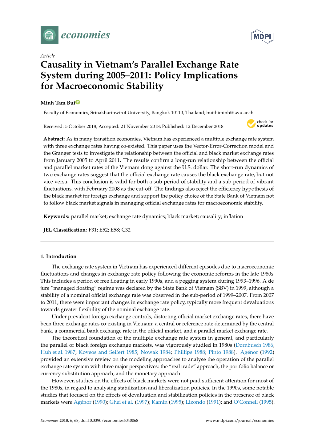 Causality in Vietnam's Parallel Exchange Rate System During