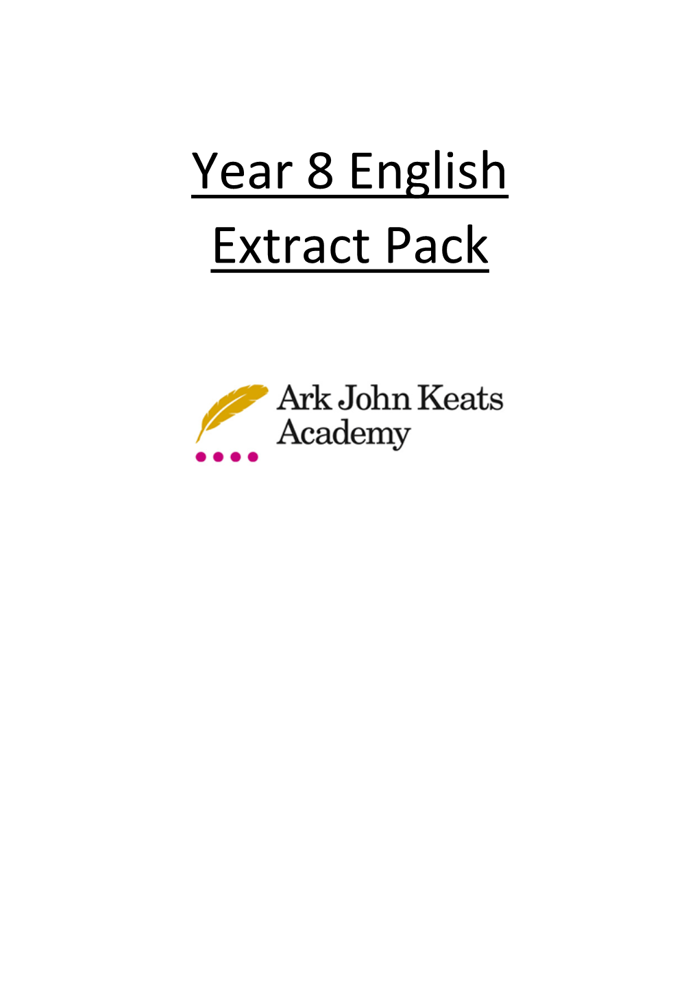 Year 8 English Extract Pack