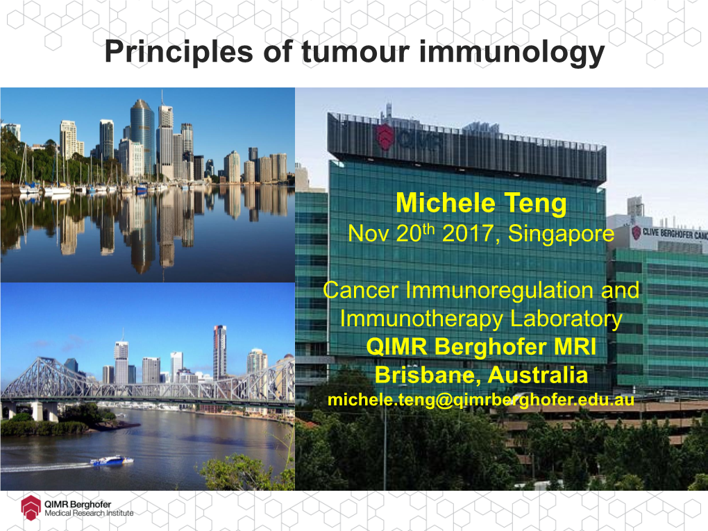 Principles of Tumour Immunology