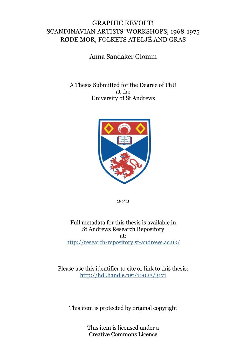 Anna S. Glomm Phd Thesis
