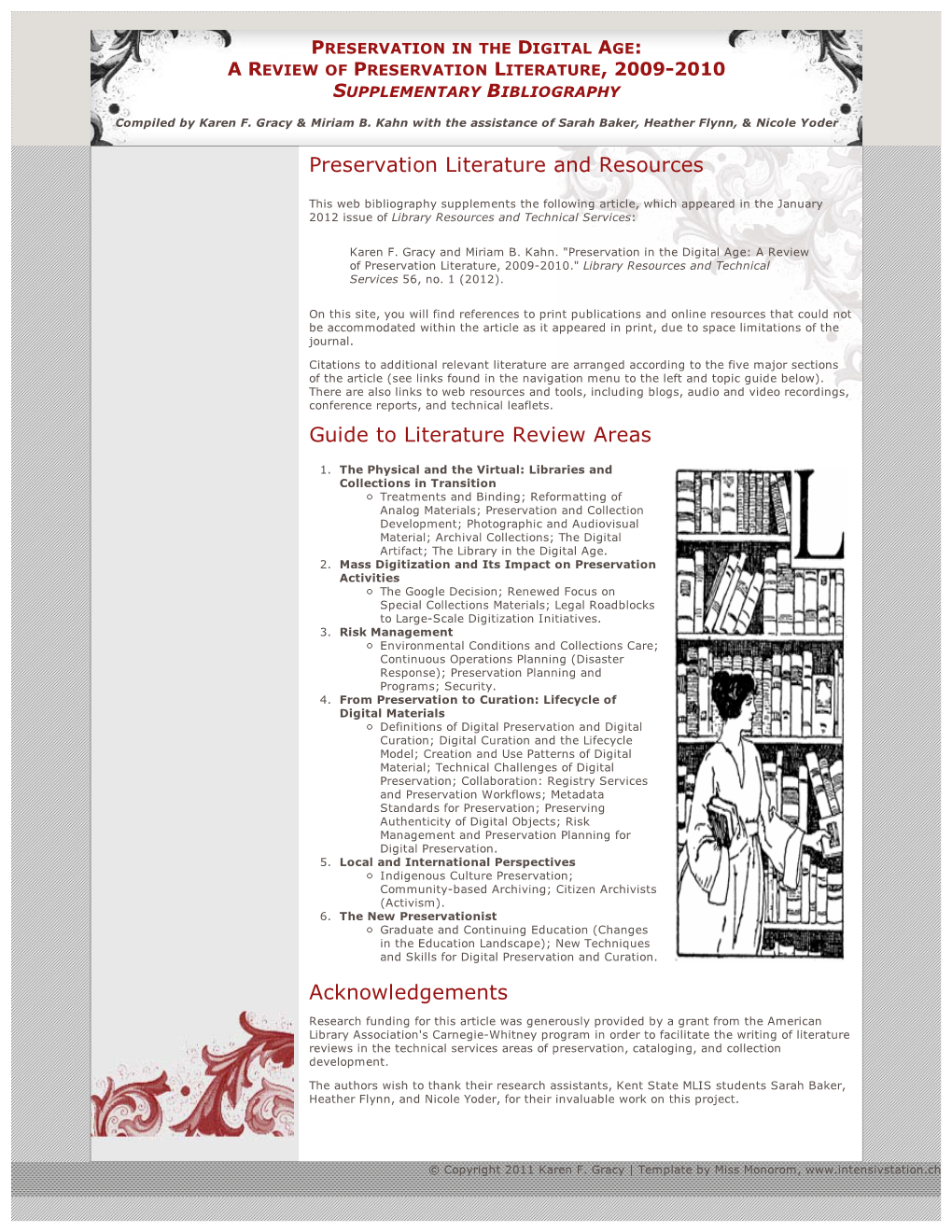 Preservation in the Digital Age: a Review of Preservation Literature, 2009-2010 Supplementary Bibliography