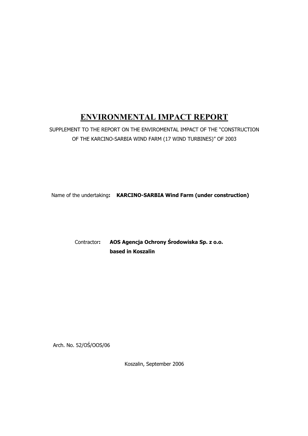 Environmental Impact Report