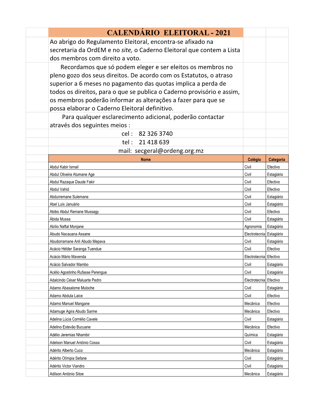 Calendário Eleitoral