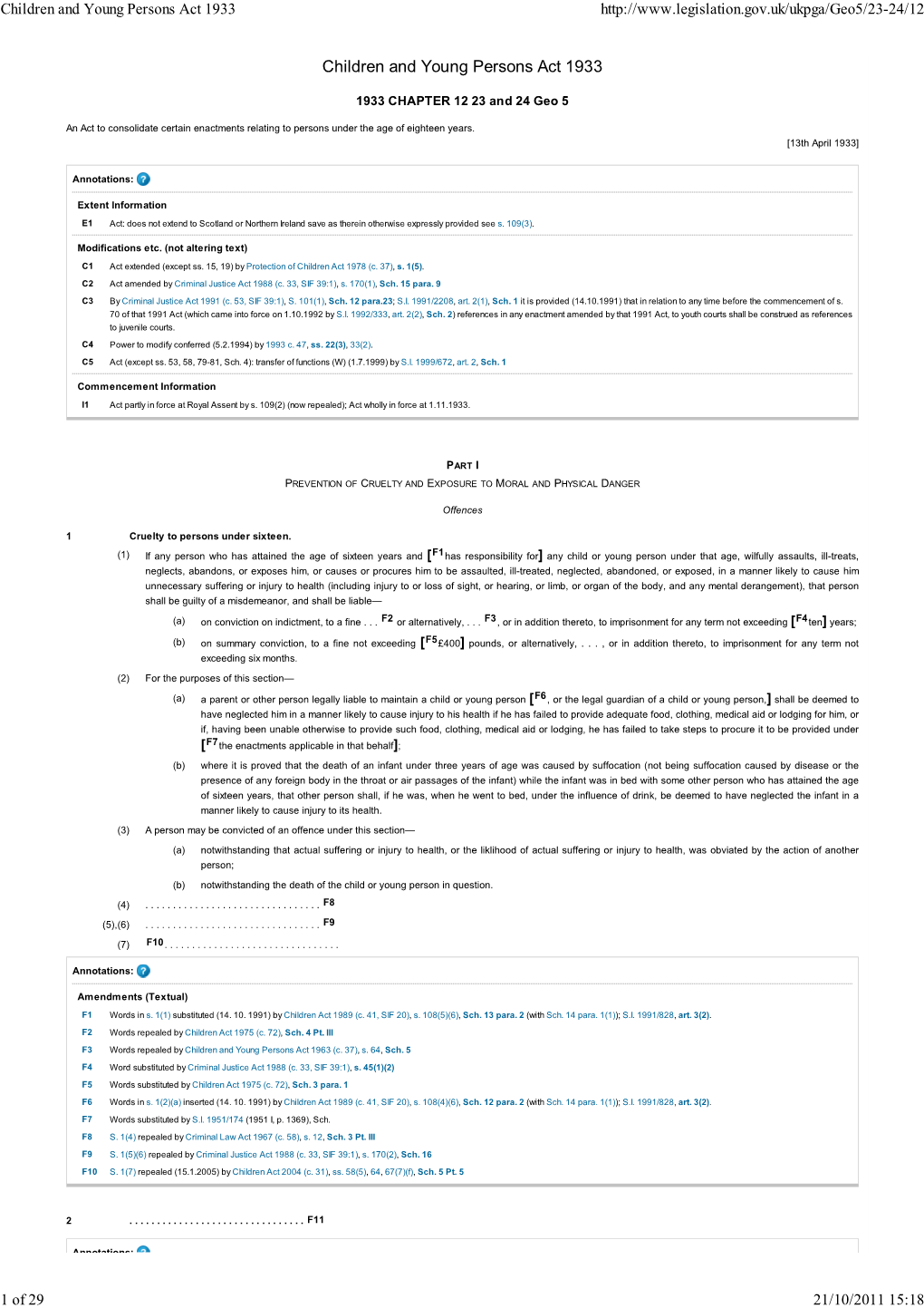 Children and Young Persons Act 1933