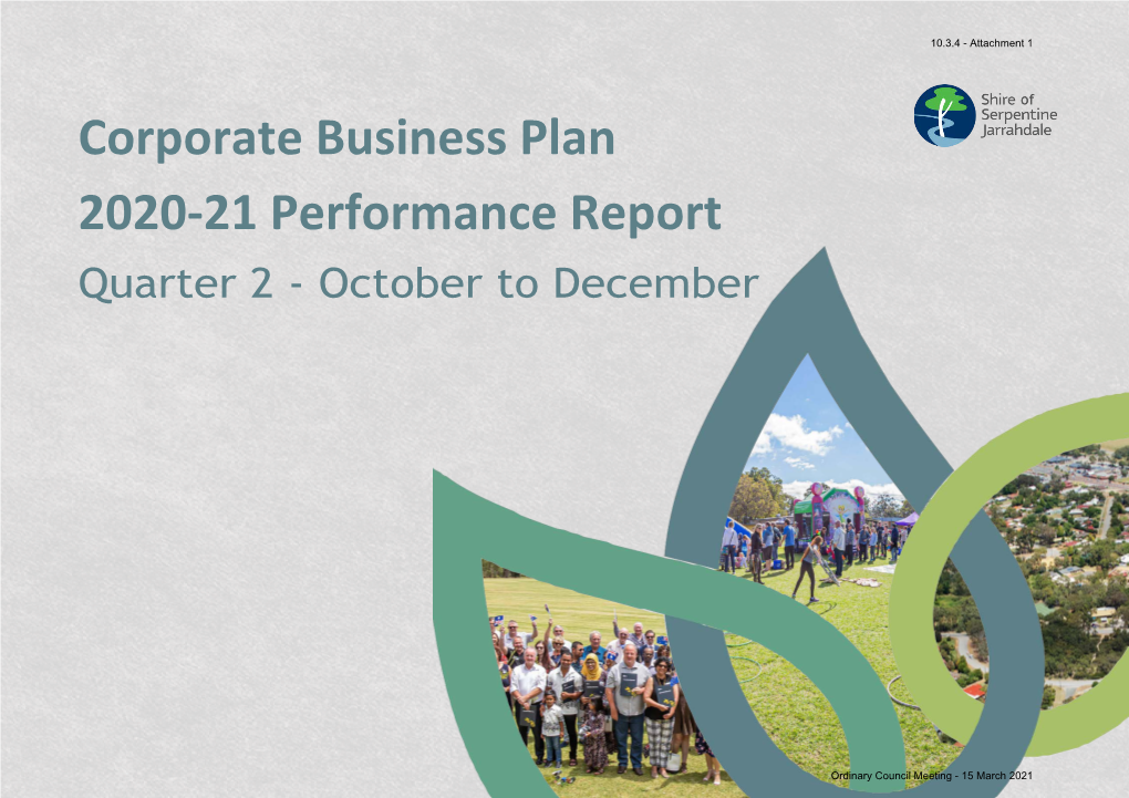 Corporate Business Plan 2020-21 Performance Report Quarter 2 - October to December