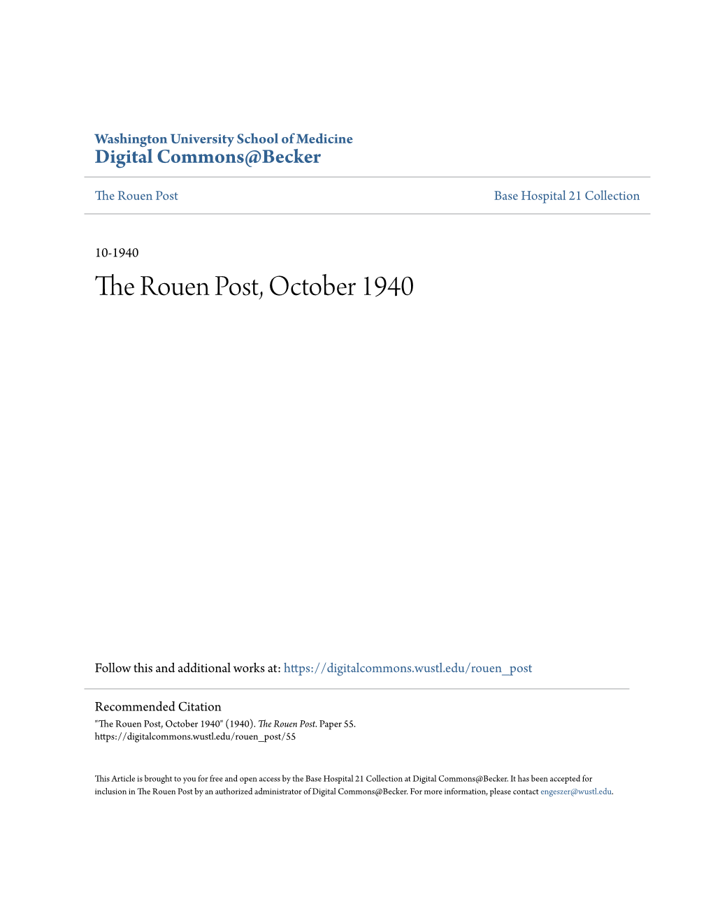 The Rouen Post, October 1940