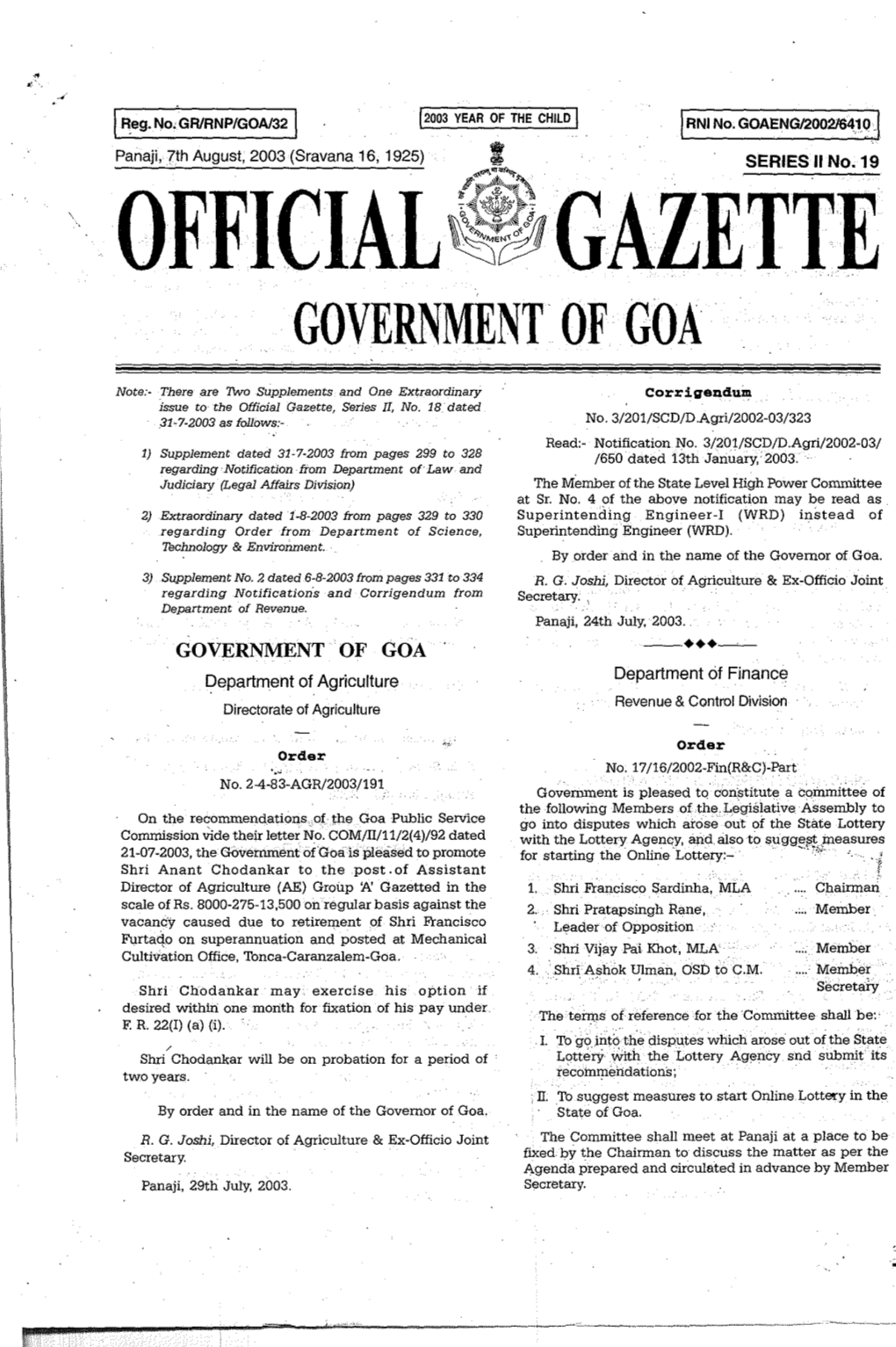 Official ~79Gazette Government of Goa