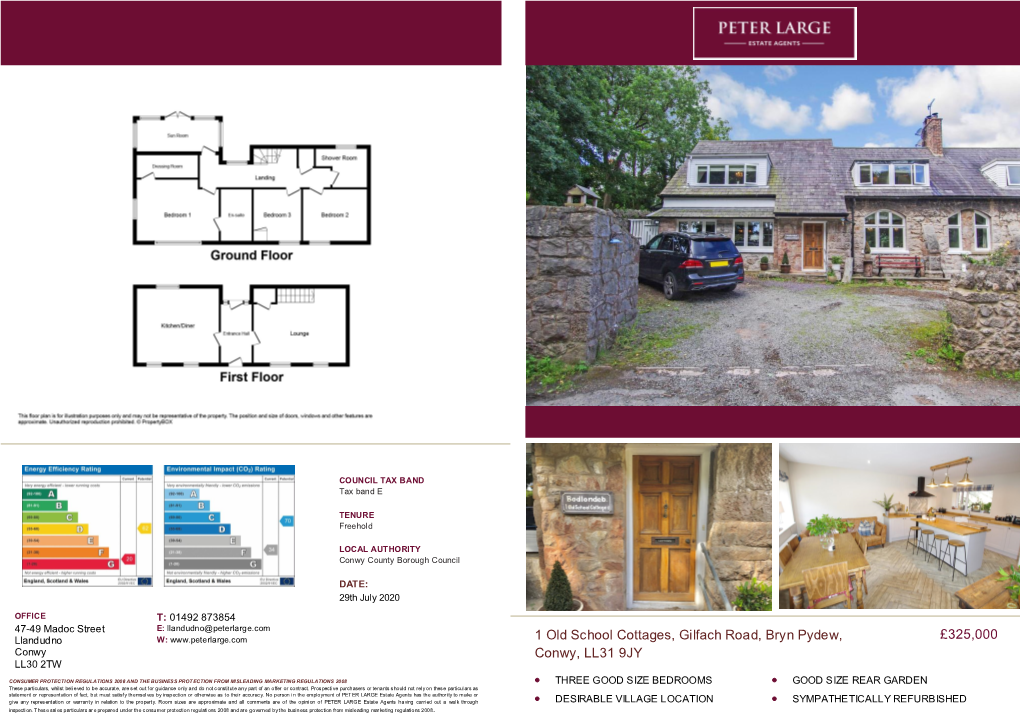 £325,000 1 Old School Cottages, Gilfach Road, Bryn Pydew, Conwy