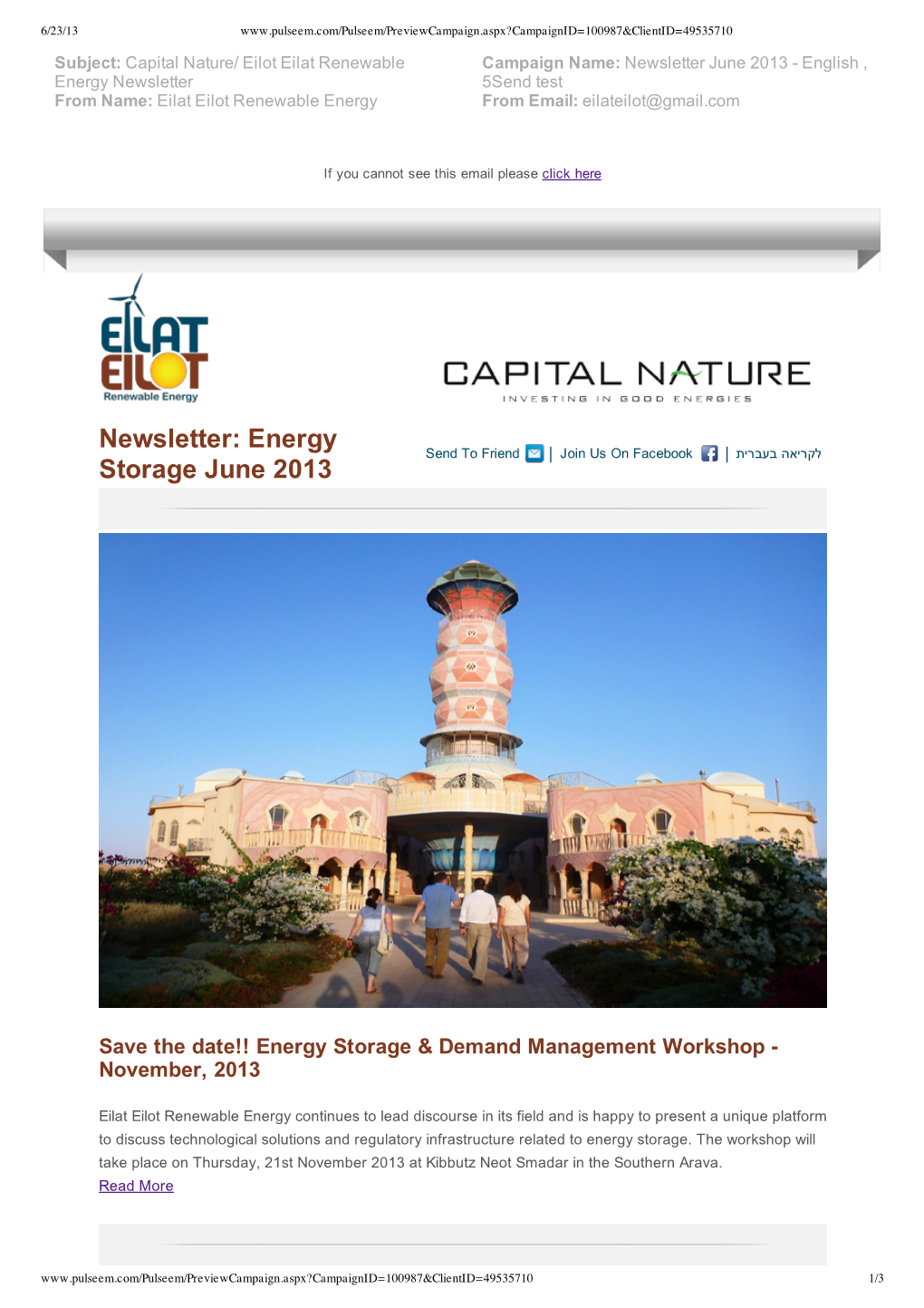 Newsletter: Energy Storage June 2013