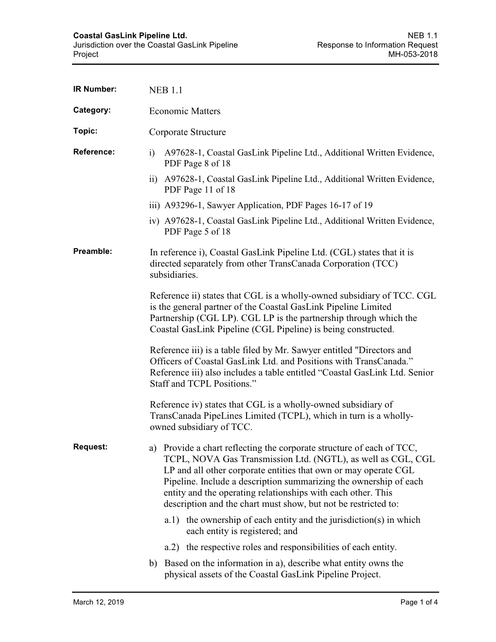 Coastal Gaslink Pipeline Ltd