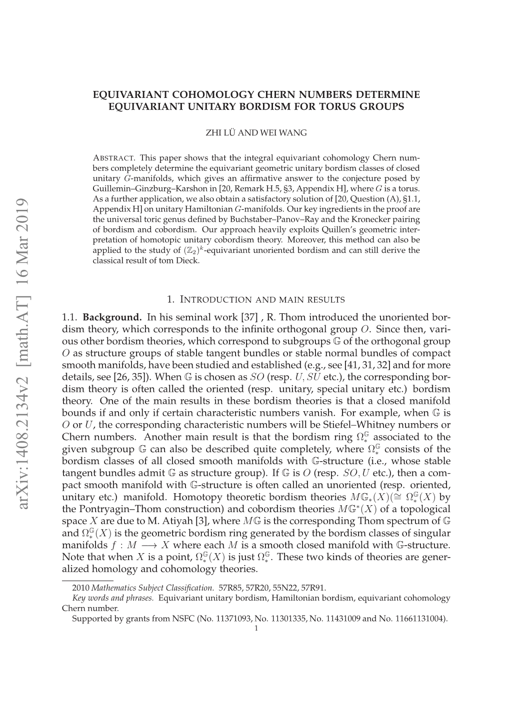 Equivariant Cohomology Chern Numbers Determine Equivariant