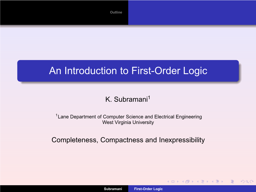 An Introduction to First-Order Logic