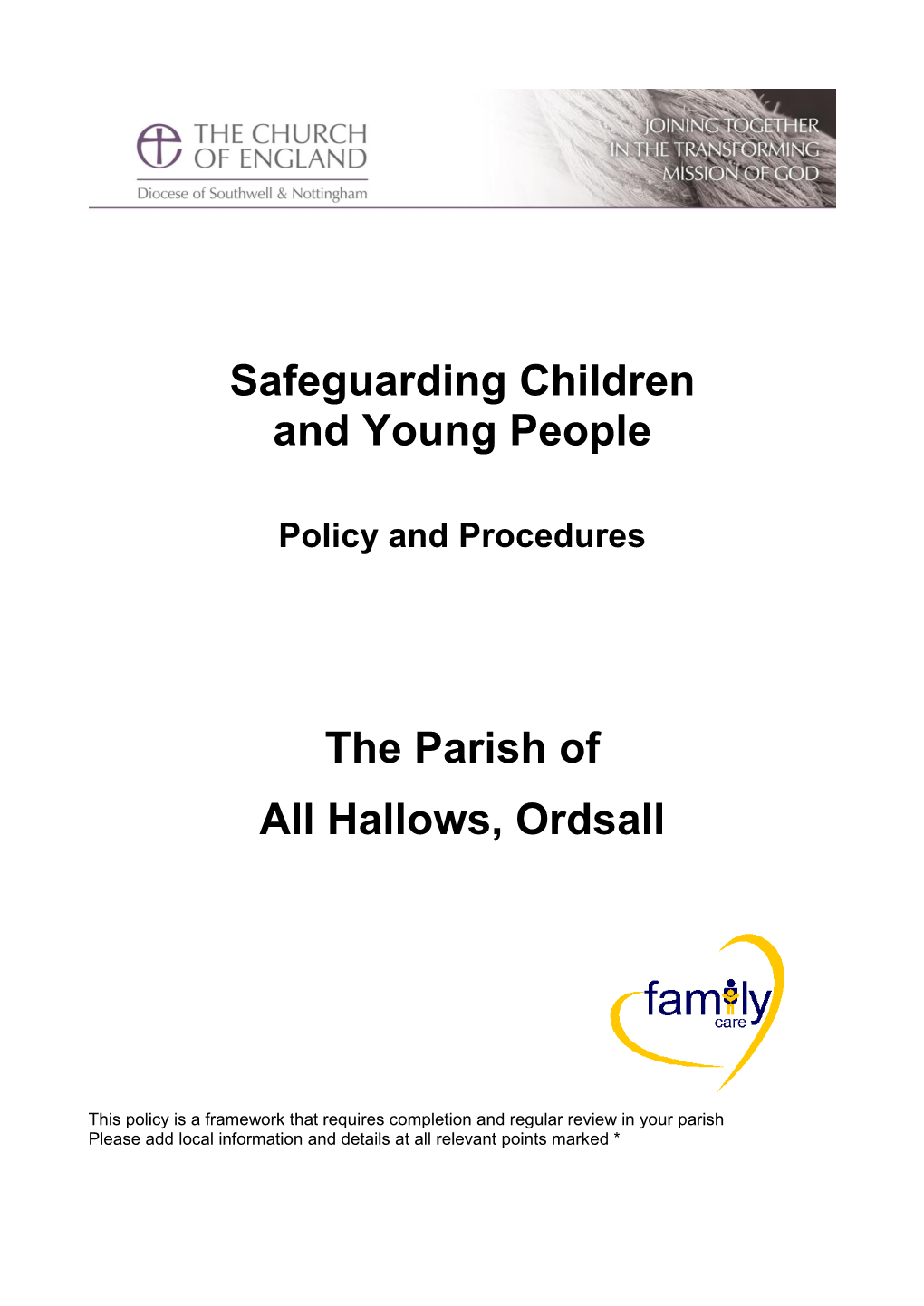 Safeguarding of Children in Our Church