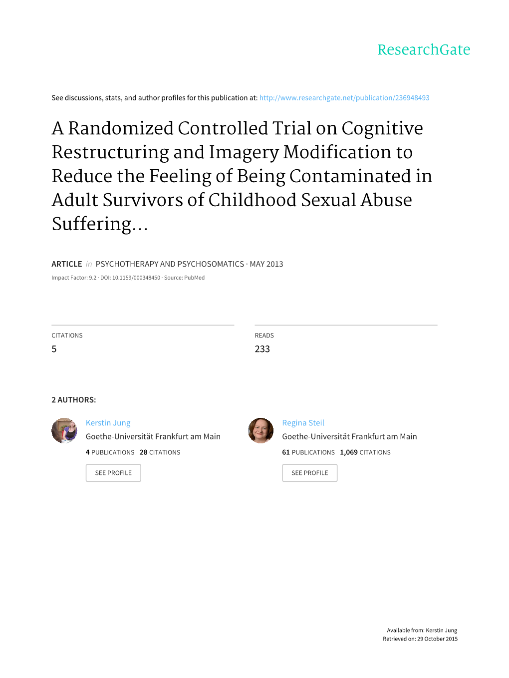 A Randomized Controlled Trial on Cognitive