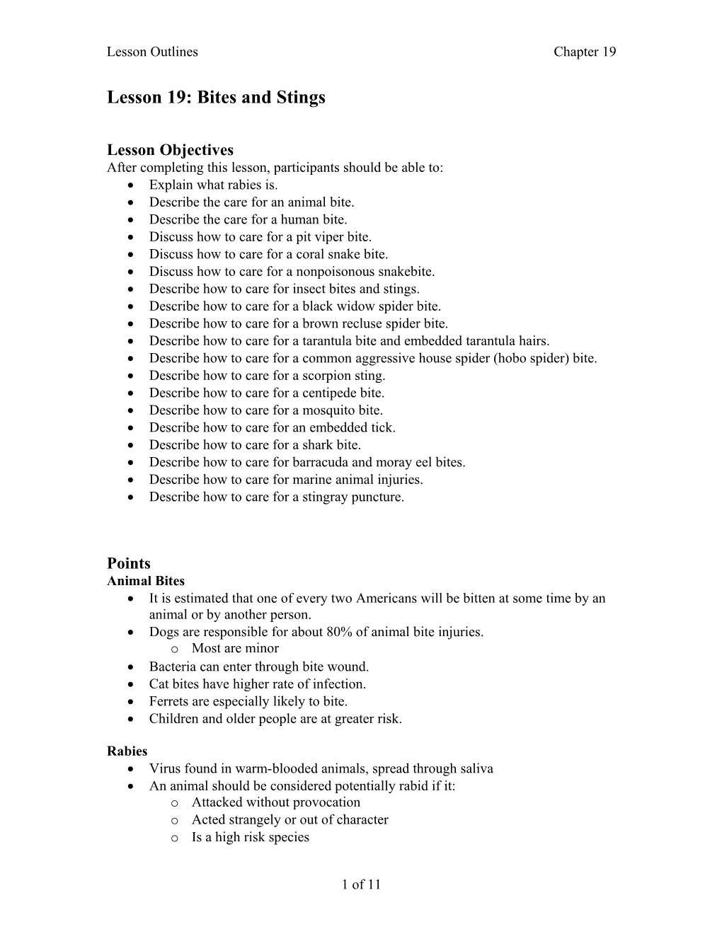 Lesson 6: Bleeding and Wounds