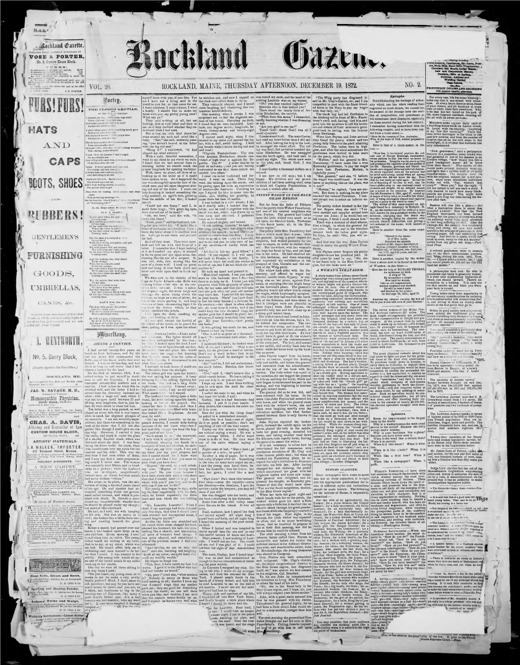 Rockland Gazette : December 19, 1872