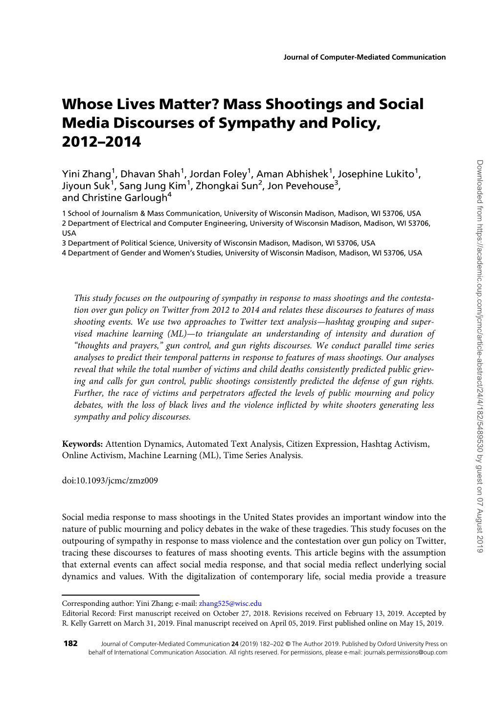 Mass Shootings and Social Media Discourses of Sympathy and Policy