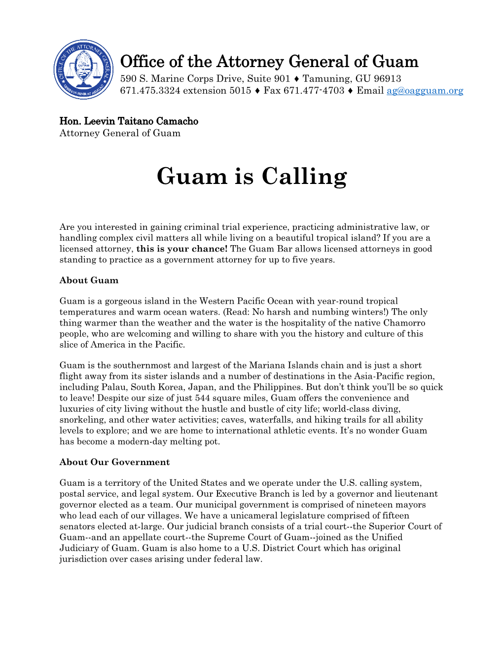 Guam Is Calling