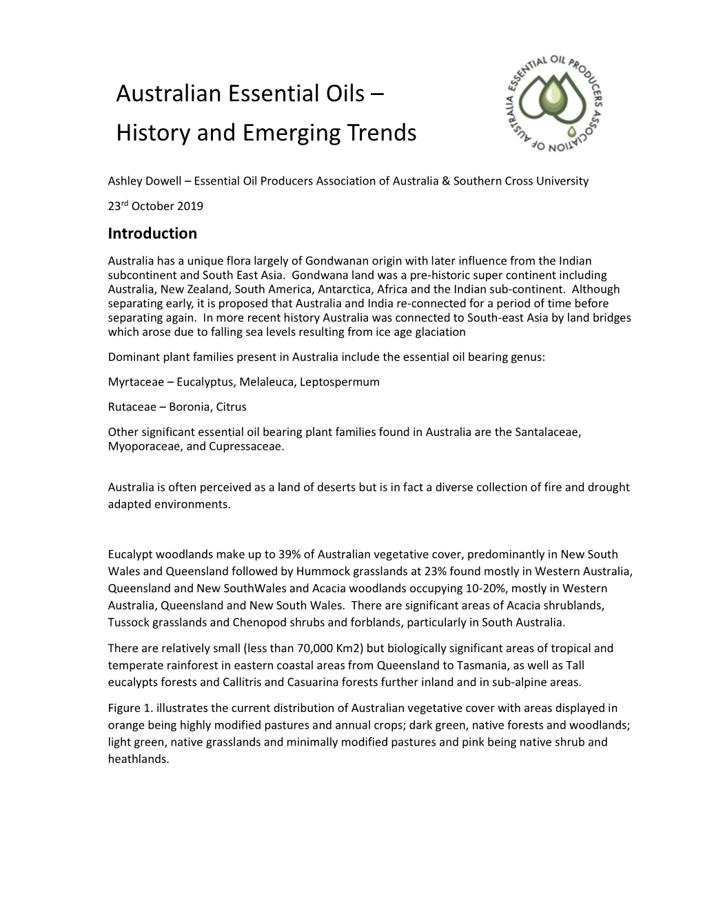 Australian Essential Oils History and Emerging Trends