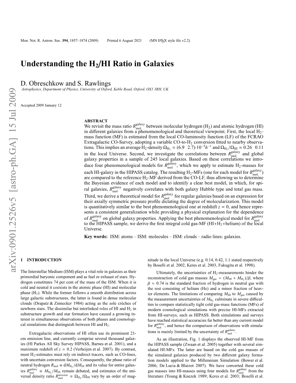 Understanding the H2/HI Ratio in Galaxies 3