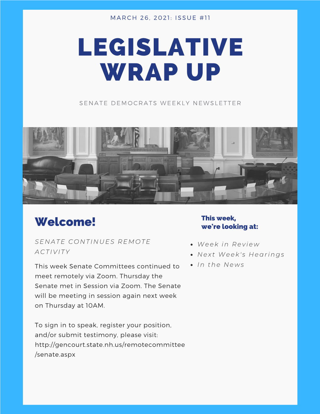 Senate Dems Newsletter